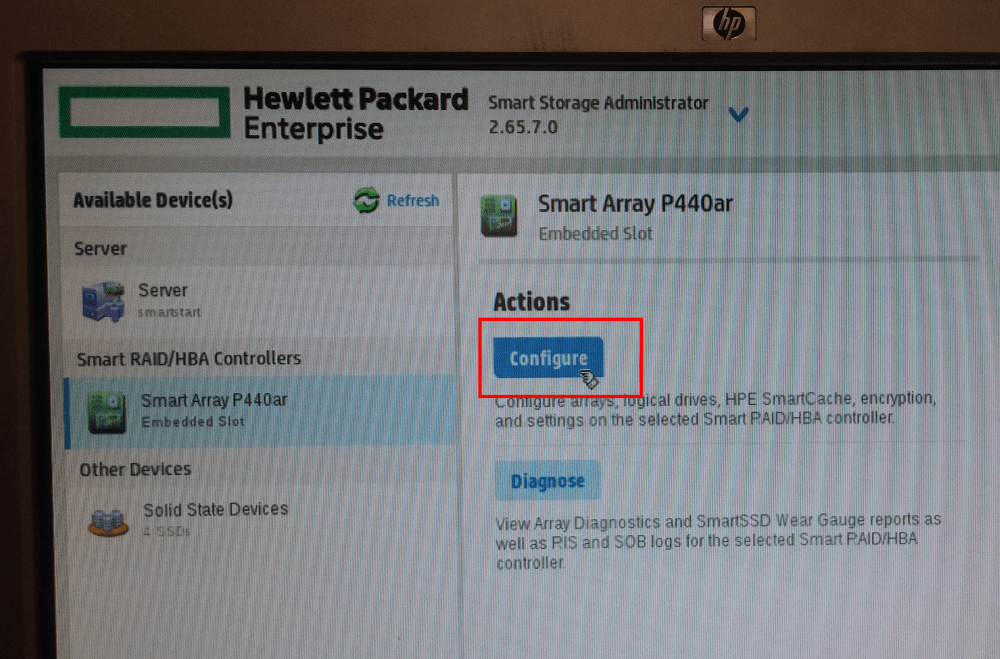changing hp smart array controller in existing server