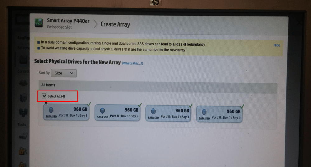 Setting up RAID 5 on HP ProLiant DL360 server