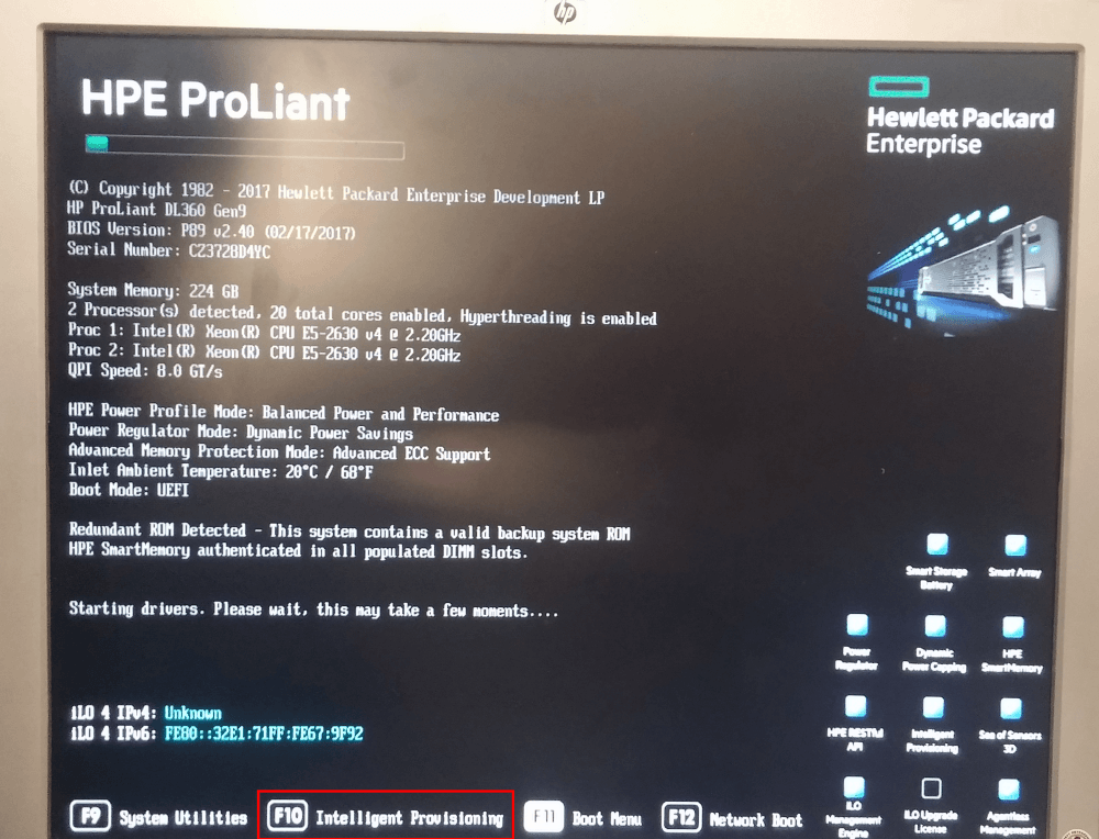 Установка intelligent provisioning на hp proliant gen 8